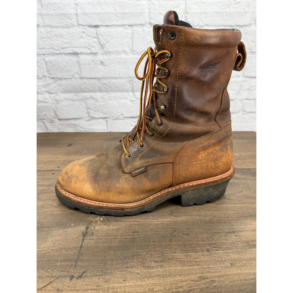 Red Wing 2892 Mens 10.5 E2 Brown Leather Waterproof Soft Toe Logger Work Boots